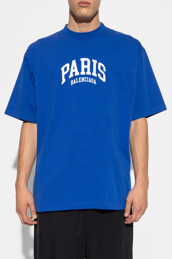 【関税込み】Balenciaga ブルー Enjoy 'Paris' Tシャツ p25_balenciaga_p25-balenciaga-
